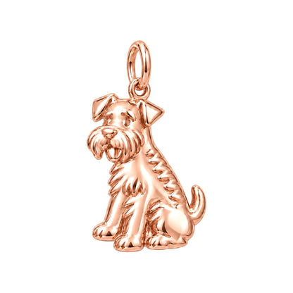 Loyal Schnauzer Spirit Charm Bracelet – rose gold charm, front view
