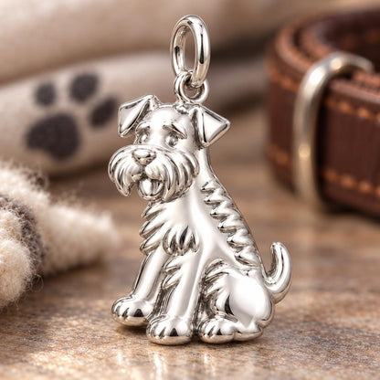 Loyal Schnauzer Spirit Charm Bracelet – macro detail of the charm