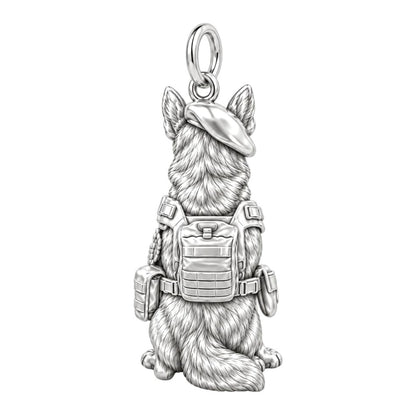 Loyal Service K9 Charm Bracelet – Personalized Veteran Gift – back of the charm, engraving area