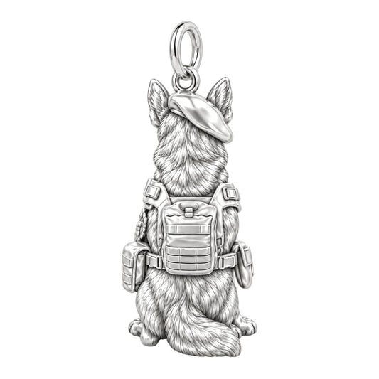 Loyal Service K9 Charm Bracelet – Personalized Veteran Gift – back of the charm, engraving area