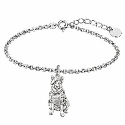 Loyal Service K9 Charm Bracelet Set – silver, front view