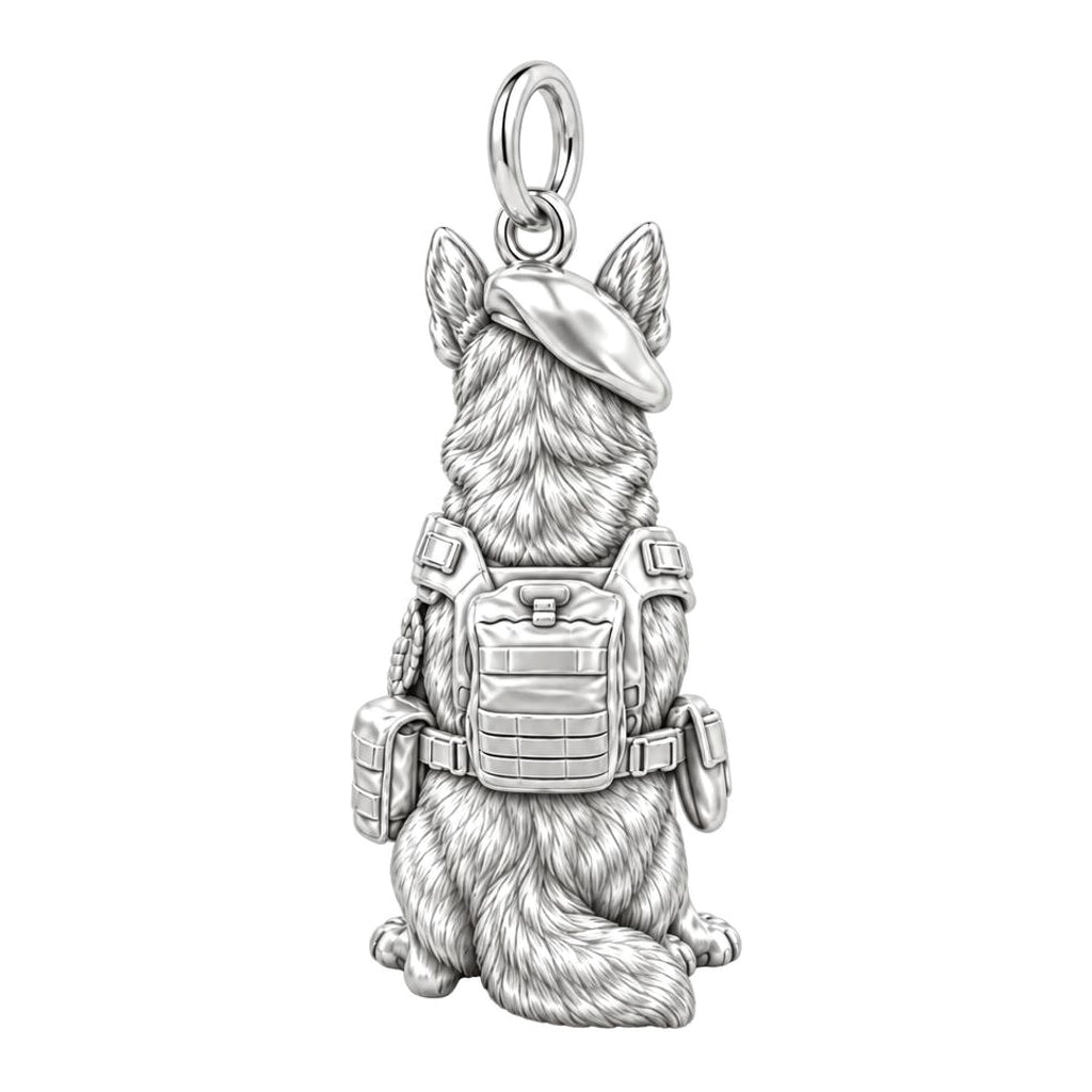 Loyal Service K9 Charm Keychain – back of the charm, engraving area
