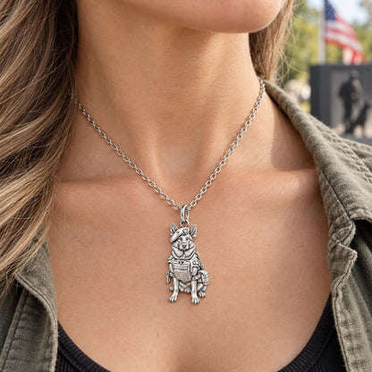 Loyal Service K9 Charm Necklace Set – worn / in use