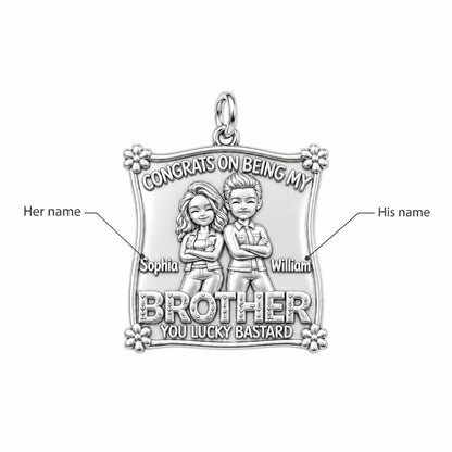 Lucky Brother Sibling Charm Bracelet – Personalized Brother Gift – personalization guide