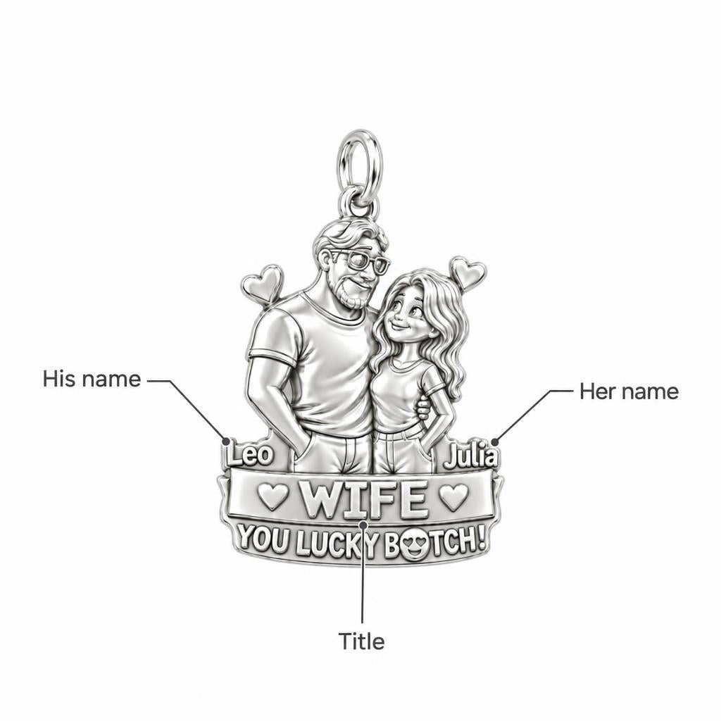 Lucky Couple Portrait Charm Bracelet – Personalized Couple Gift – personalization guide