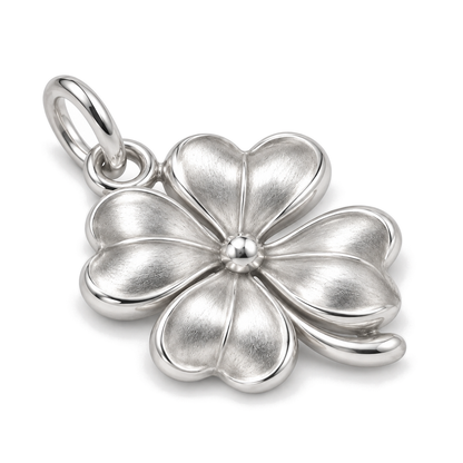 Lucky Four-Leaf Clover Charm — Silver Super Macro | charm-topics-remaining-444-2026-09-14 | topic-223
