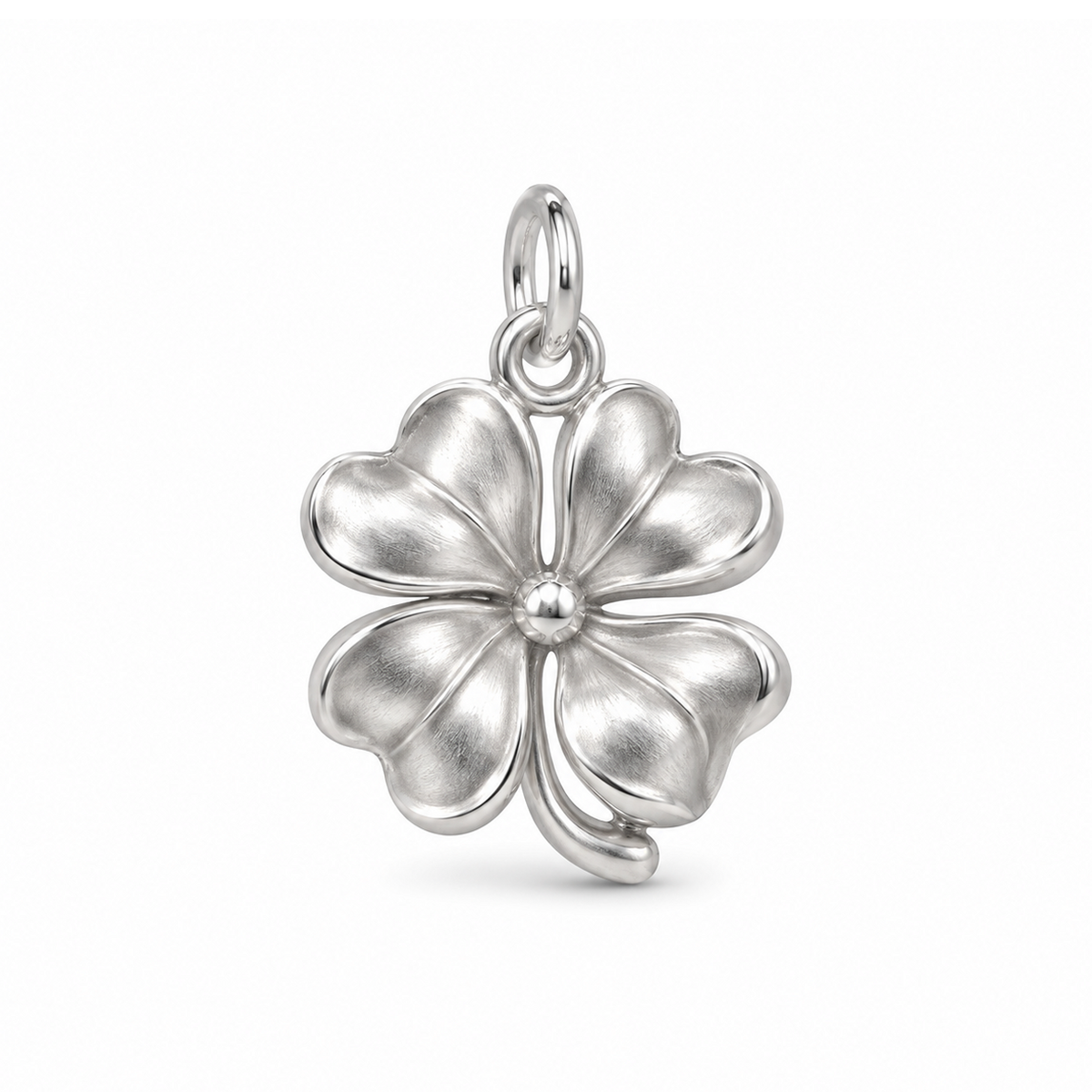Lucky Four-Leaf Clover Charm — Silver | charm-topics-remaining-444-2026-09-14 | topic-223