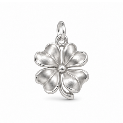 Lucky Four-Leaf Clover Charm — Silver | charm-topics-remaining-444-2026-09-14 | topic-223