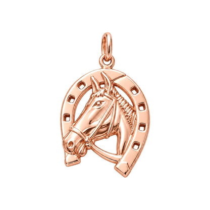 Lucky Gallop Horse Charm Bracelet – Personalized Horse Mom Gift – rose gold charm, front view