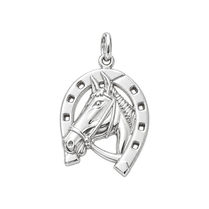 Lucky Gallop Horse Charm Bracelet – Personalized Horse Mom Gift – silver charm, front view