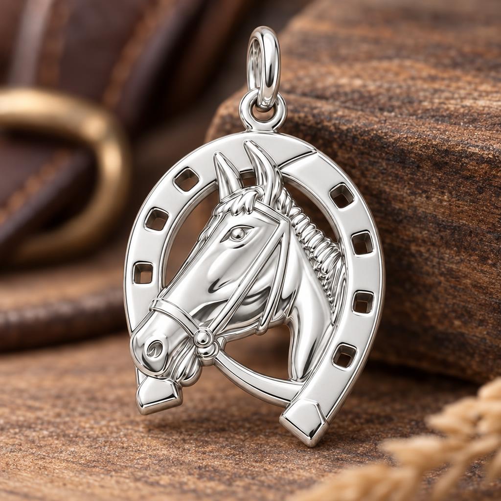 Lucky Gallop Horse Charm Bracelet – Personalized Horse Mom Gift – macro detail of the charm