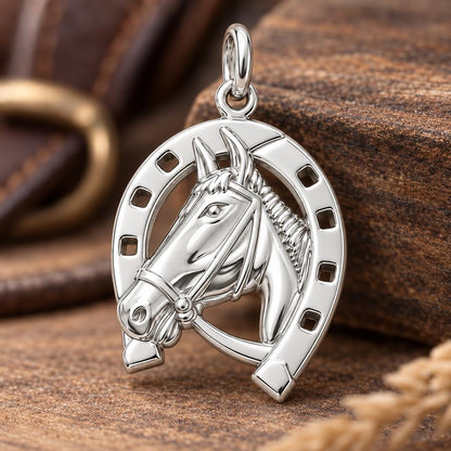 Lucky Gallop Horse Charm Bracelet – Personalized Horse Mom Gift – macro detail of the charm