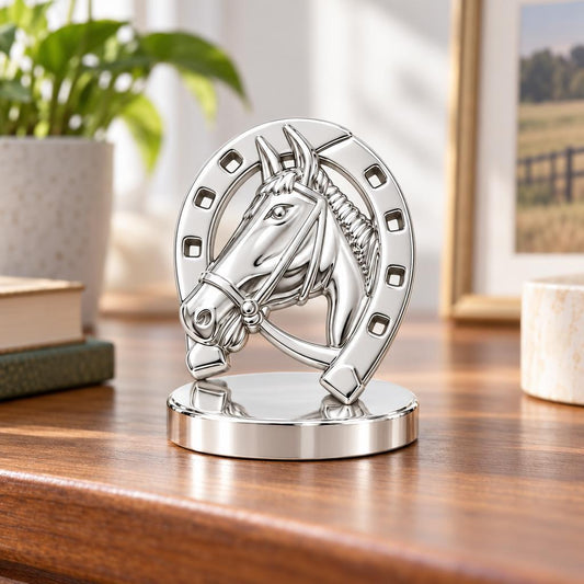 Lucky Gallop Horse Keepsake Plaque – worn / in use
