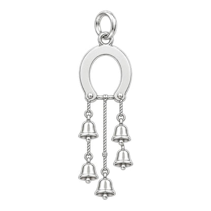 Lucky Horseshoe Wind Chime Charm Bracelet – Personalized Gift – back of the charm, engraving area