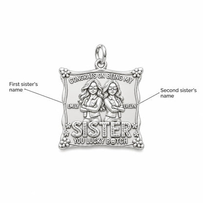 Lucky Sister Portrait Charm Bracelet – Personalized Sister Gift – personalization guide