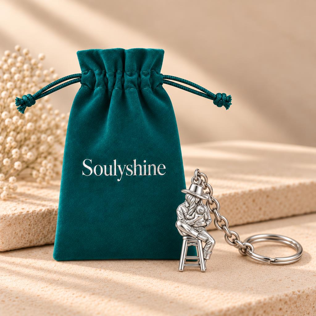 Lullaby in the Saddle Charm Keychain – Soulyshine velvet gift pouch