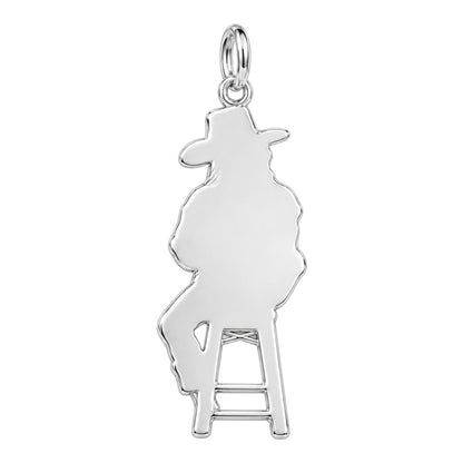Lullaby in the Saddle Huggie Charm Earrings – back of the charm, engraving area