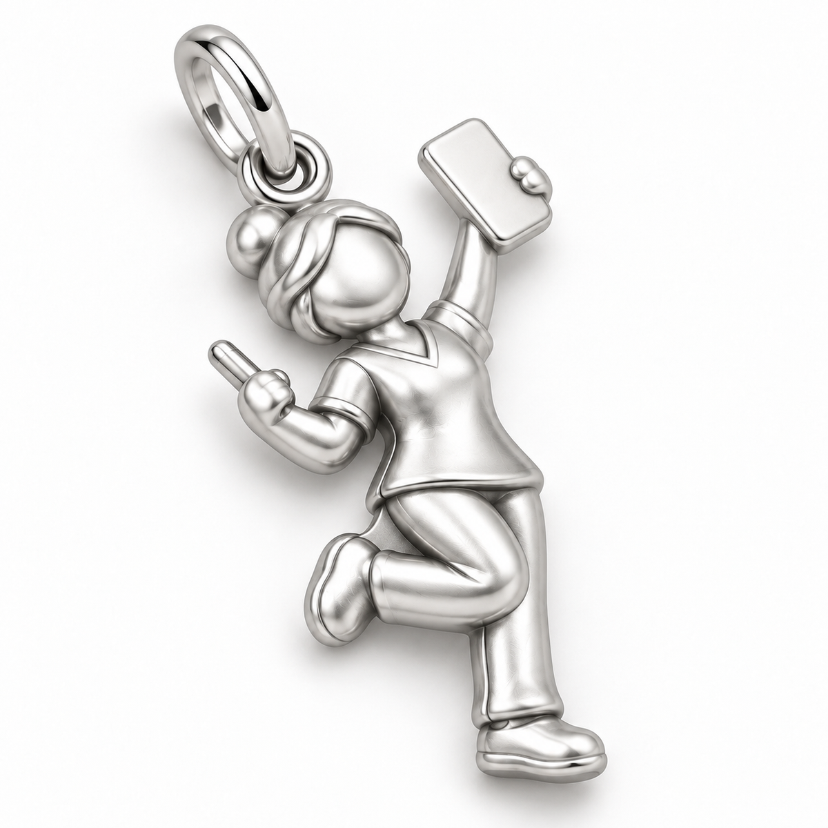 Nurse Victory Dance Dangle Charm | macro face-up oblique view | eb401d0fe9154b0f100952e9cba7145354d4ee6260d0b9c028050128227b2c64