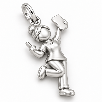 Nurse Victory Dance Dangle Charm | macro face-up oblique view | eb401d0fe9154b0f100952e9cba7145354d4ee6260d0b9c028050128227b2c64