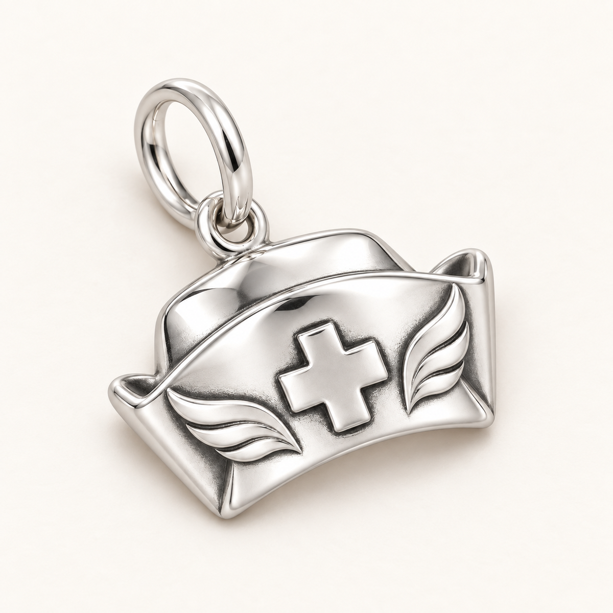 Nurse Cap Dangle Charm | macro face-up oblique view | de78505a0407134ed3203c837eff720255a53f8f6c3ba525cbe88739d9cbd2ba