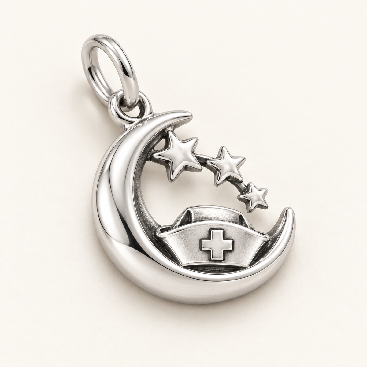 Nurse Night Shift Dangle Charm | macro face-up oblique view | f688cb572ee9006300db23020c66b45536902c70b7dc1936d130d9e461e749fd