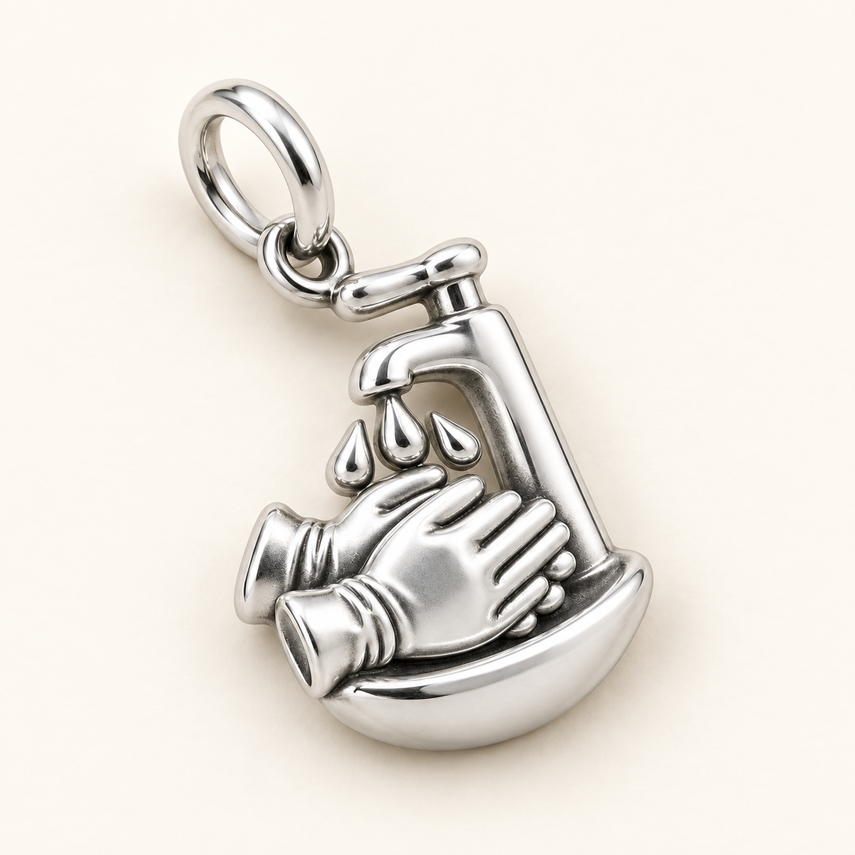 Nurse Hand Washing Dangle Charm | macro face-up oblique view | dc1e88b33d260a954c8df07eae89a73c68e4b3ff0c92528e240dd2b8ebb6a002