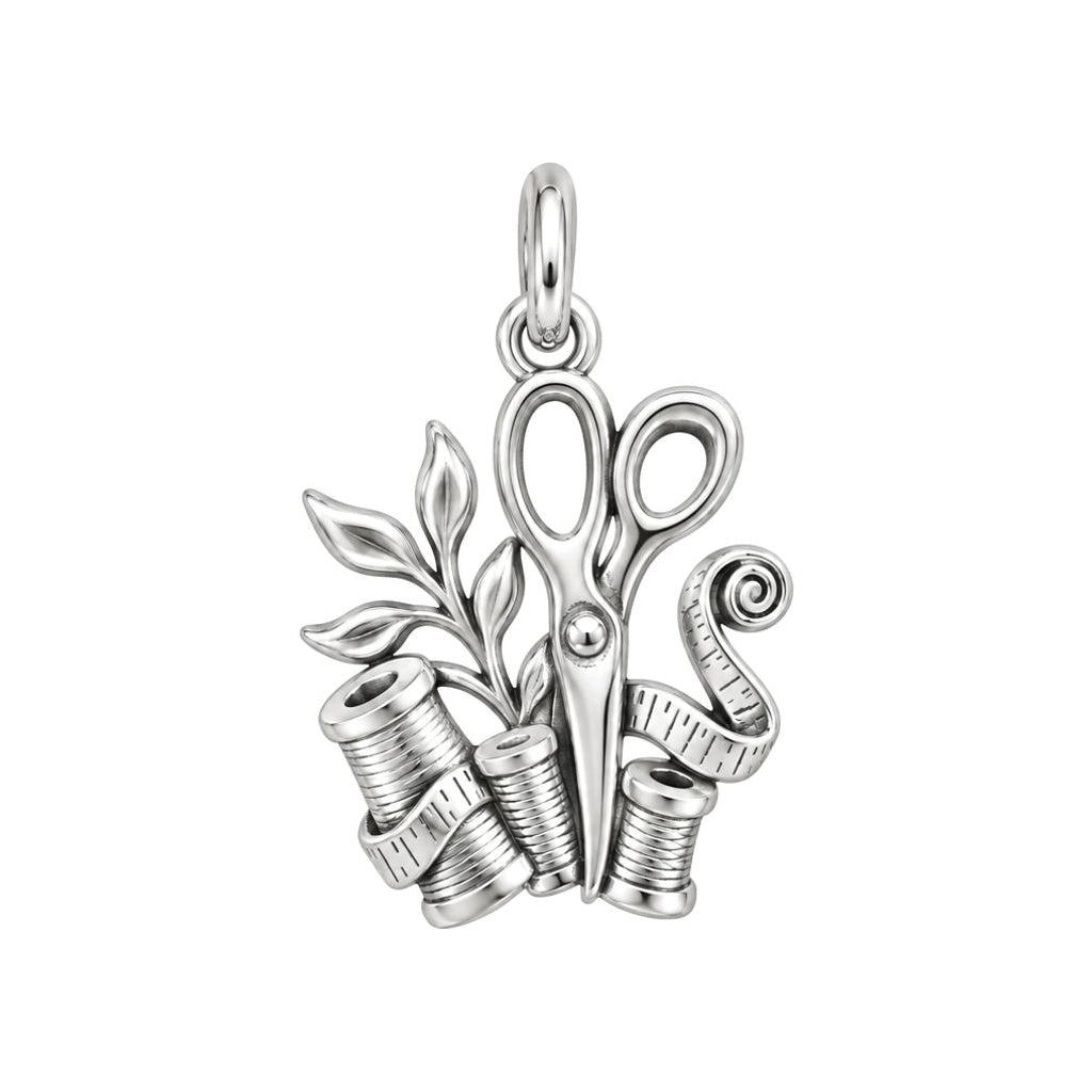 Maker's Creative Tools Charm Bracelet – Personalized Crafter Gift – silver charm, front view