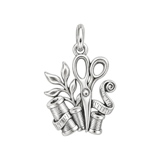 Maker's Creative Tools Charm Bracelet – Personalized Crafter Gift – silver charm, front view