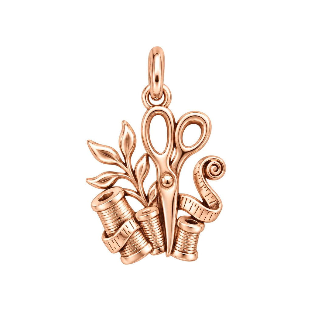 Maker's Creative Tools Charm Bracelet – Personalized Crafter Gift – rose gold charm, front view