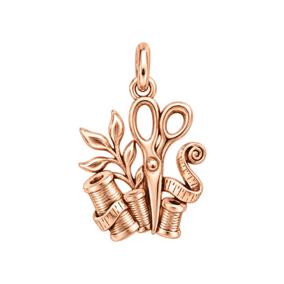 Maker's Creative Tools Charm Bracelet – Personalized Crafter Gift – rose gold charm, front view