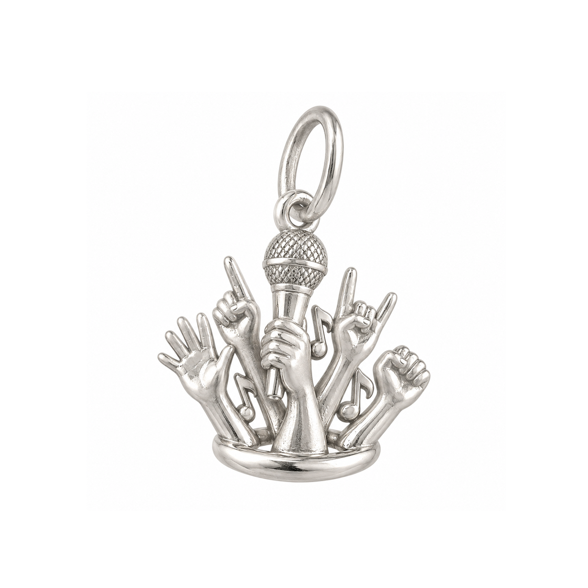 Many Hands Singing Together Charm — Silver — 50-works-silver-20260916-170