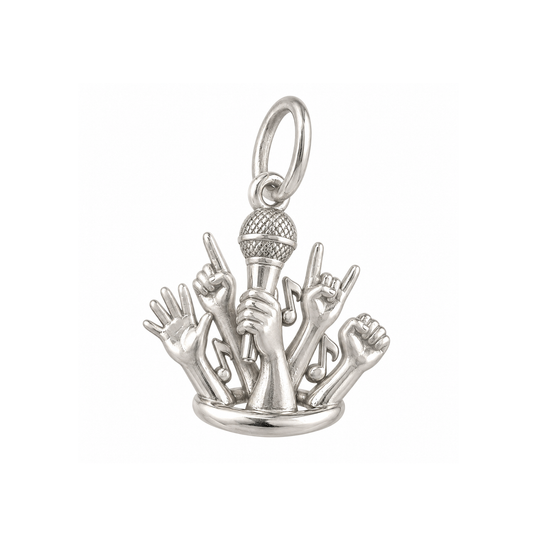 Many Hands Singing Together Charm — Silver — 50-works-silver-20260916-170
