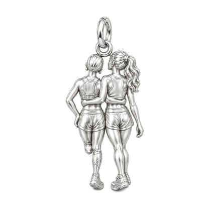 Marathon Besties Charm Bracelet – Personalized Runner Gift – back of the charm, engraving area