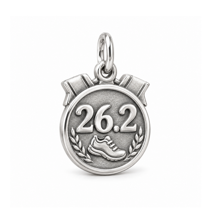 Marathon Finish Medal Charm — Silver | charm-topics-remaining-444-2026-09-14 | topic-245