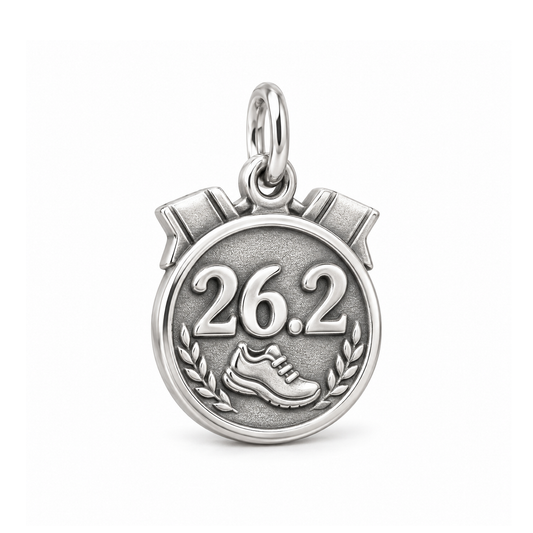 Marathon Finish Medal Charm — Silver | charm-topics-remaining-444-2026-09-14 | topic-245