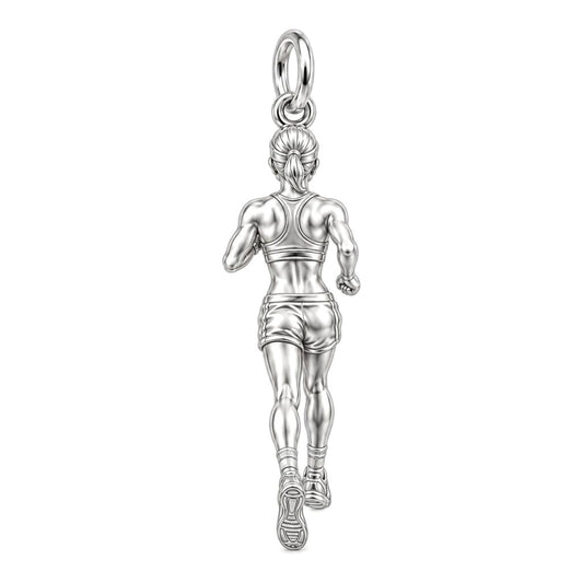 Marathon Runner Charm Bracelet – Personalized Athlete Gift – back of the charm, engraving area