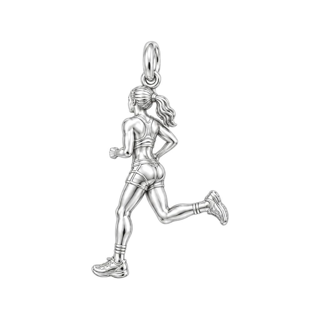 Marathon Runner Charm Bracelet – Personalized Athlete Gift – back of the charm, engraving area