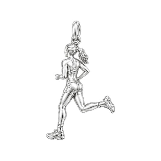 Marathon Runner Charm Bracelet – Personalized Athlete Gift – back of the charm, engraving area