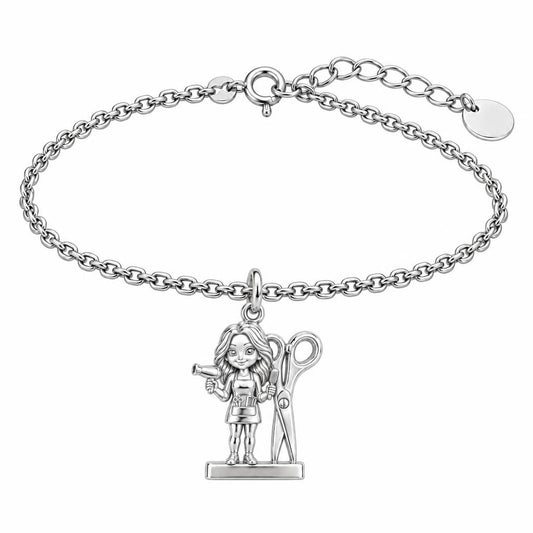 Master Stylist at Work Charm Bracelet Set – silver, front view