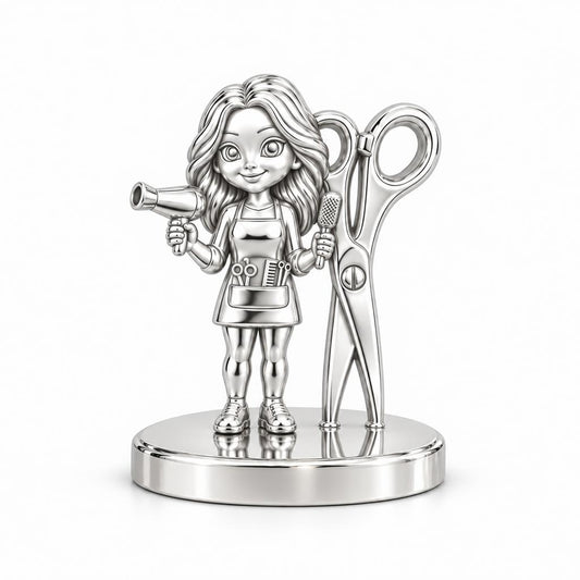Master Stylist at Work Keepsake Plaque – silver, front view