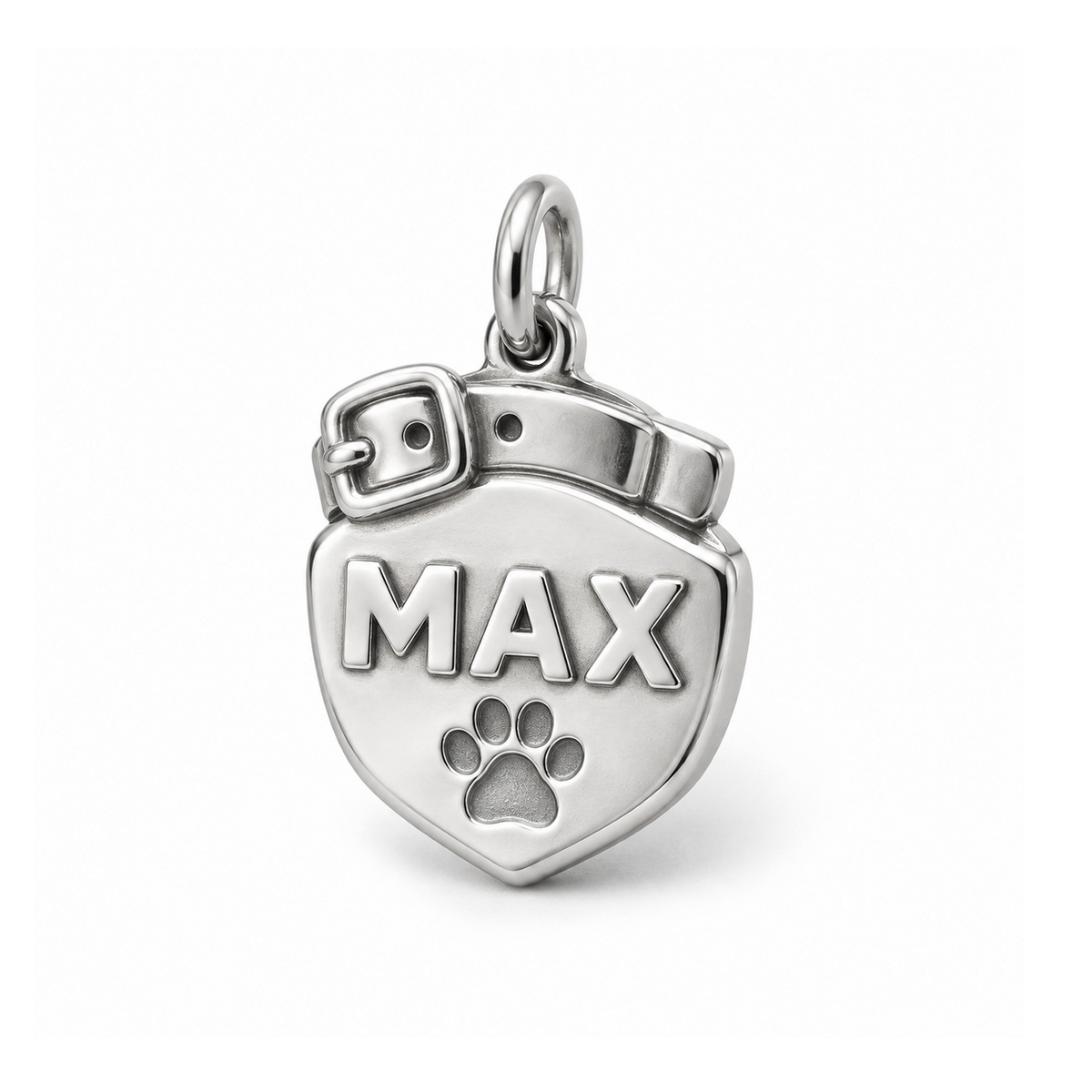 Max Collar Tag Charm — Silver | charm-topics-remaining-444-2026-09-14 | topic-335
