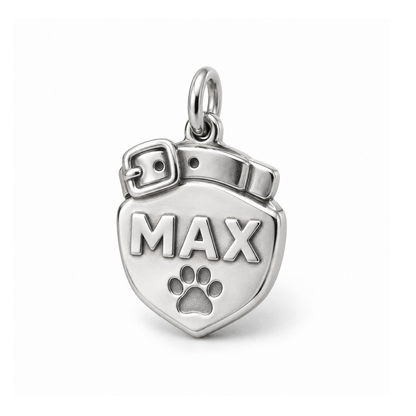 Max Collar Tag Charm — Silver | charm-topics-remaining-444-2026-09-14 | topic-335