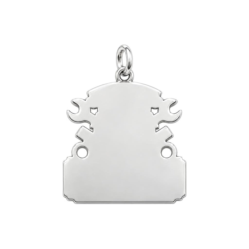 Mechanic Skull Happy Area Charm Bracelet – Personalized Dad Gift – back of the charm, engraving area