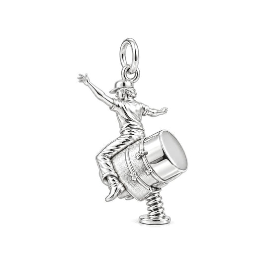 Mechanical Bull Rider Charm Bracelet – Personalized Fan Gift – silver charm, front view