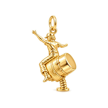 Mechanical Bull Rider Charm Bracelet – Personalized Fan Gift – 18K gold charm, front view