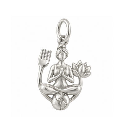 Meditating Figure and Three Symbols Charm — Silver — 50-works-silver-20260916-75