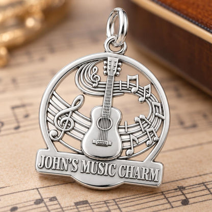 Melody of the Soul Charm Bracelet – Personalized Musician Gift – macro detail of the charm