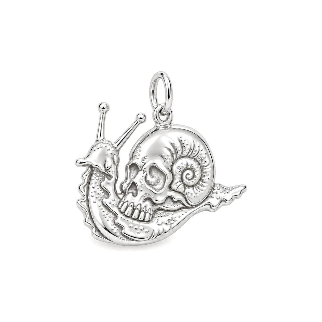 Memento Snail Shell Charm Bracelet – Personalized Nature Gift – silver charm, front view