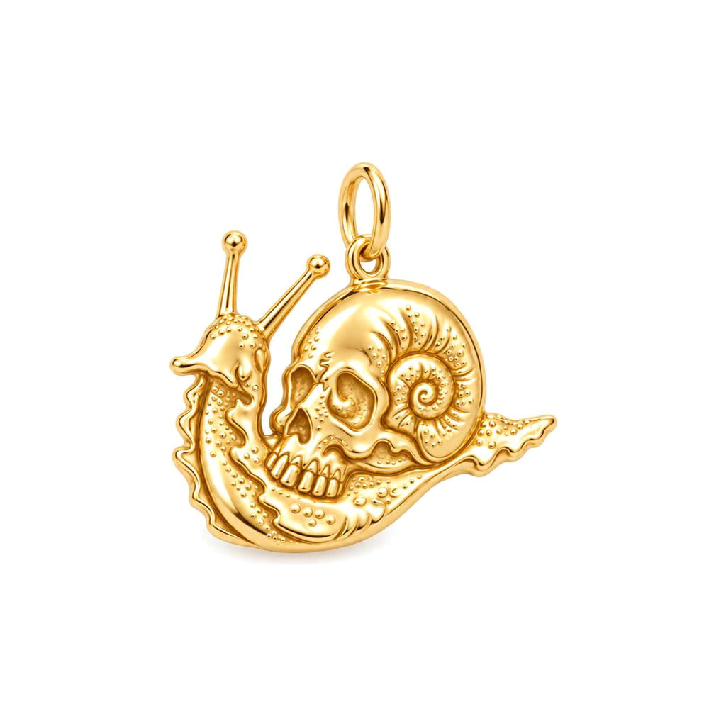 Memento Snail Shell Charm Bracelet – Personalized Nature Gift – 18K gold charm, front view