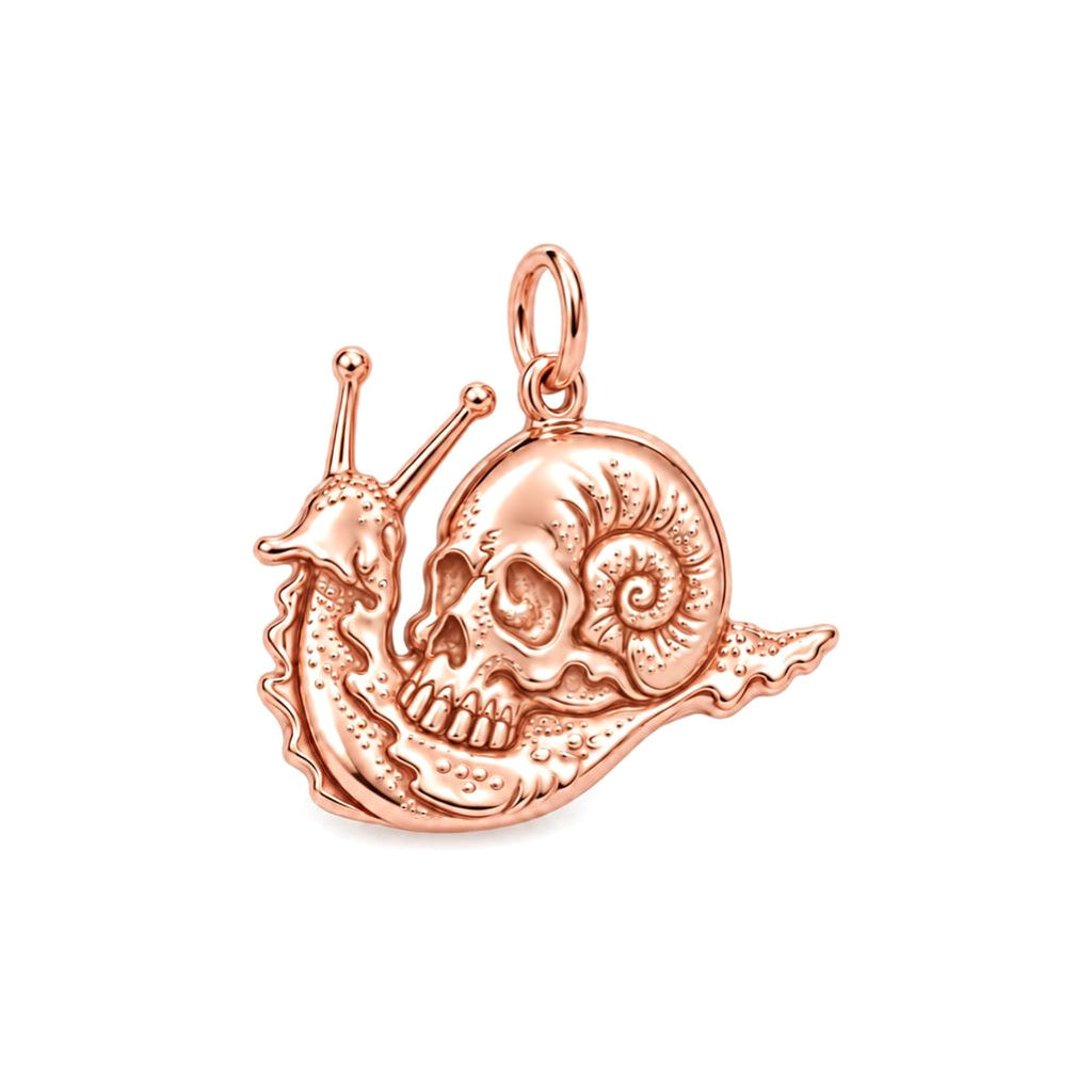 Memento Snail Shell Charm Bracelet – Personalized Nature Gift – rose gold charm, front view